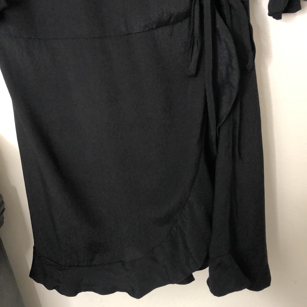 LOFT Navy Wrap Ruffle Romper - Picture 6 of 10